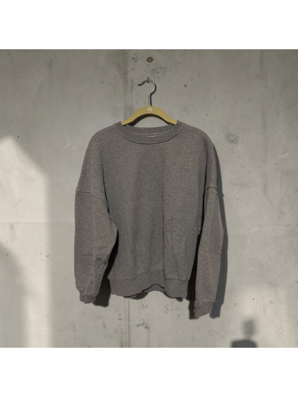 MPG Gray Organic Cotton Blend Oversized Casual Sporty Crewneck Sweatshirt XS-S